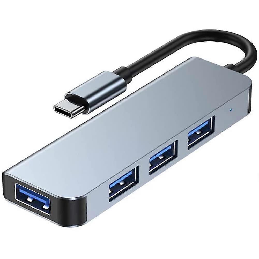 USB C Hub USB 3.0 Slim Aluminum Shell Type C to 4-Port USB 3.0 Adapter, Compatible with MacBook Air