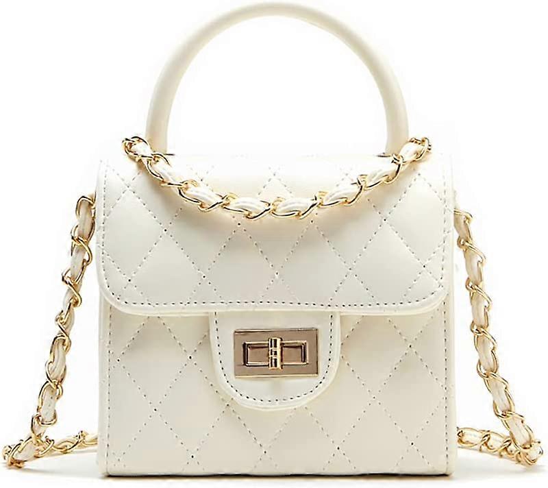 حقيبة محفظة البنات حقيبة يد كروسبودي للأطفال (أبيض)