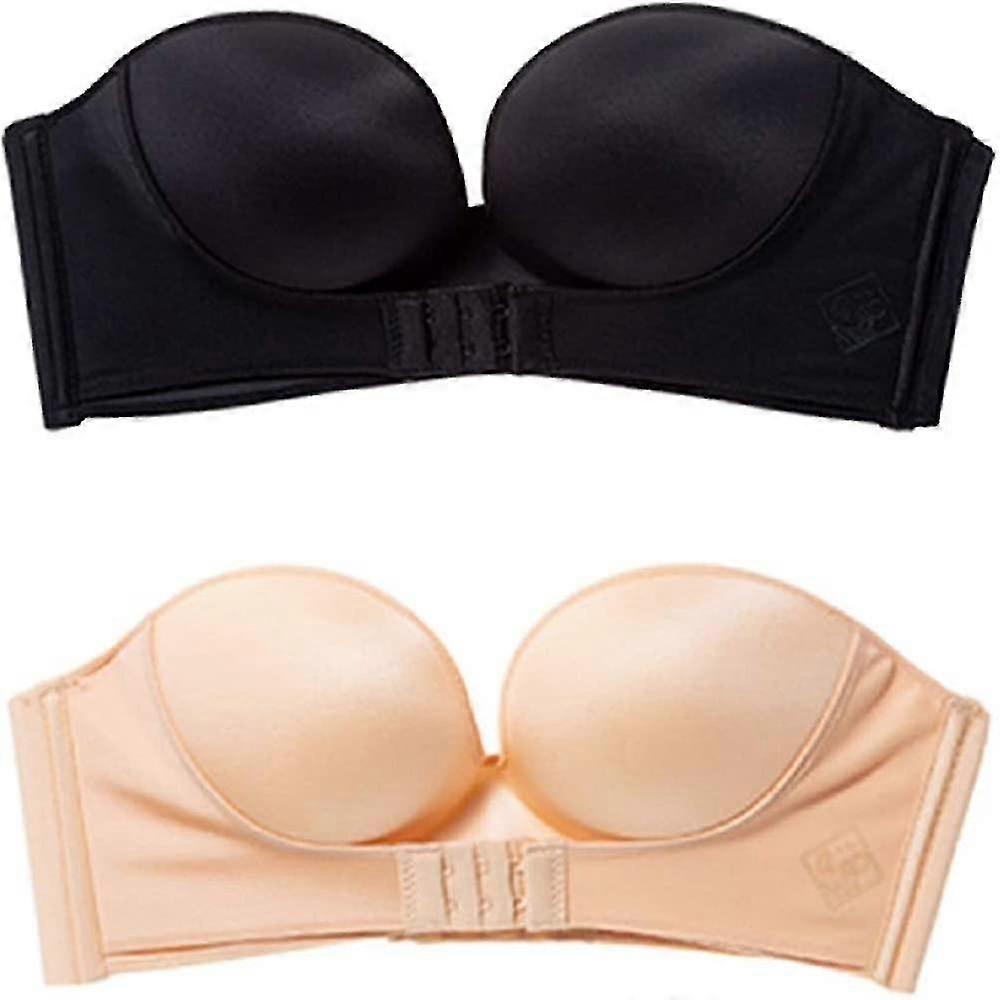 2 ארזו נשים בצורת יד קדמית/אחורית אבזם בלתי נראה ללא חוטים ללא החלקה נגד החלקה חזיית דחיפה כלפי מעלה