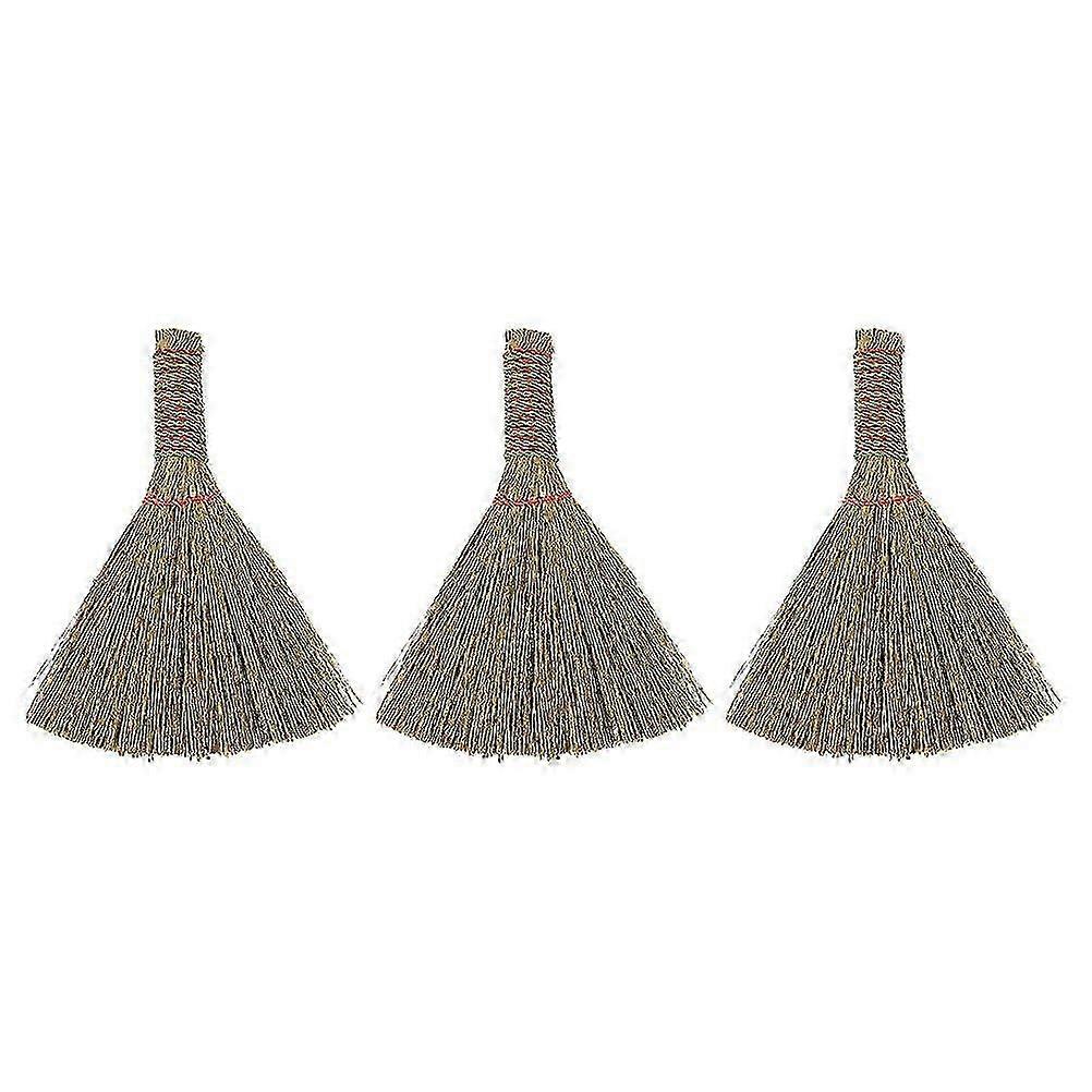 3pcs Desktop Broom Small Broom Short Handle Dust Brush Desktop Dust Duster for Home