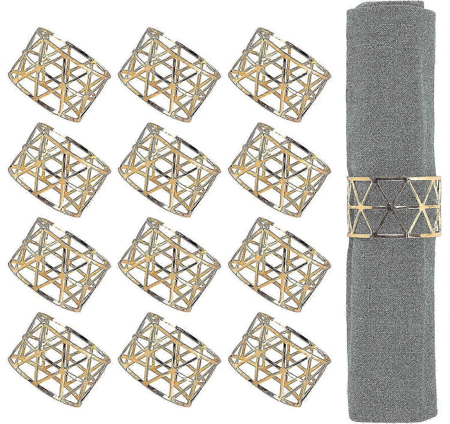 Serviettenringe, 12 Stück goldene Serviettenringe, Serviettenringhalter zum Essen