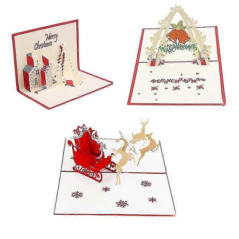 3pcs Christmas Greeting Card-MXBC