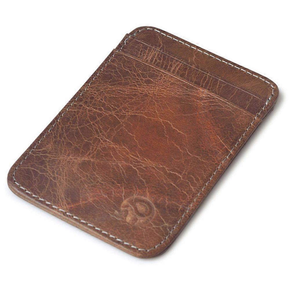 Luxury Leather Card Holder Retro Vintage Men's Thin Wallet ID Credit Bank Card Photos Holder Purse Business Pocket Money Pouch