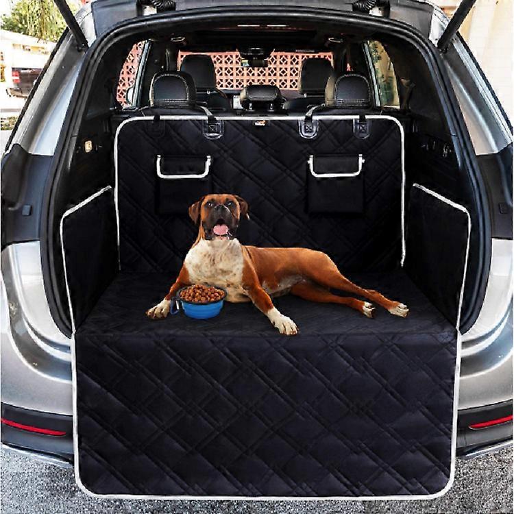 犬の車のアクセサリー - ユニバーサルサイドプロテクション付き犬車のトランクプロテクター - 頑丈な犬の保護マット、185 x 103 cmすべての車用トランクカバー