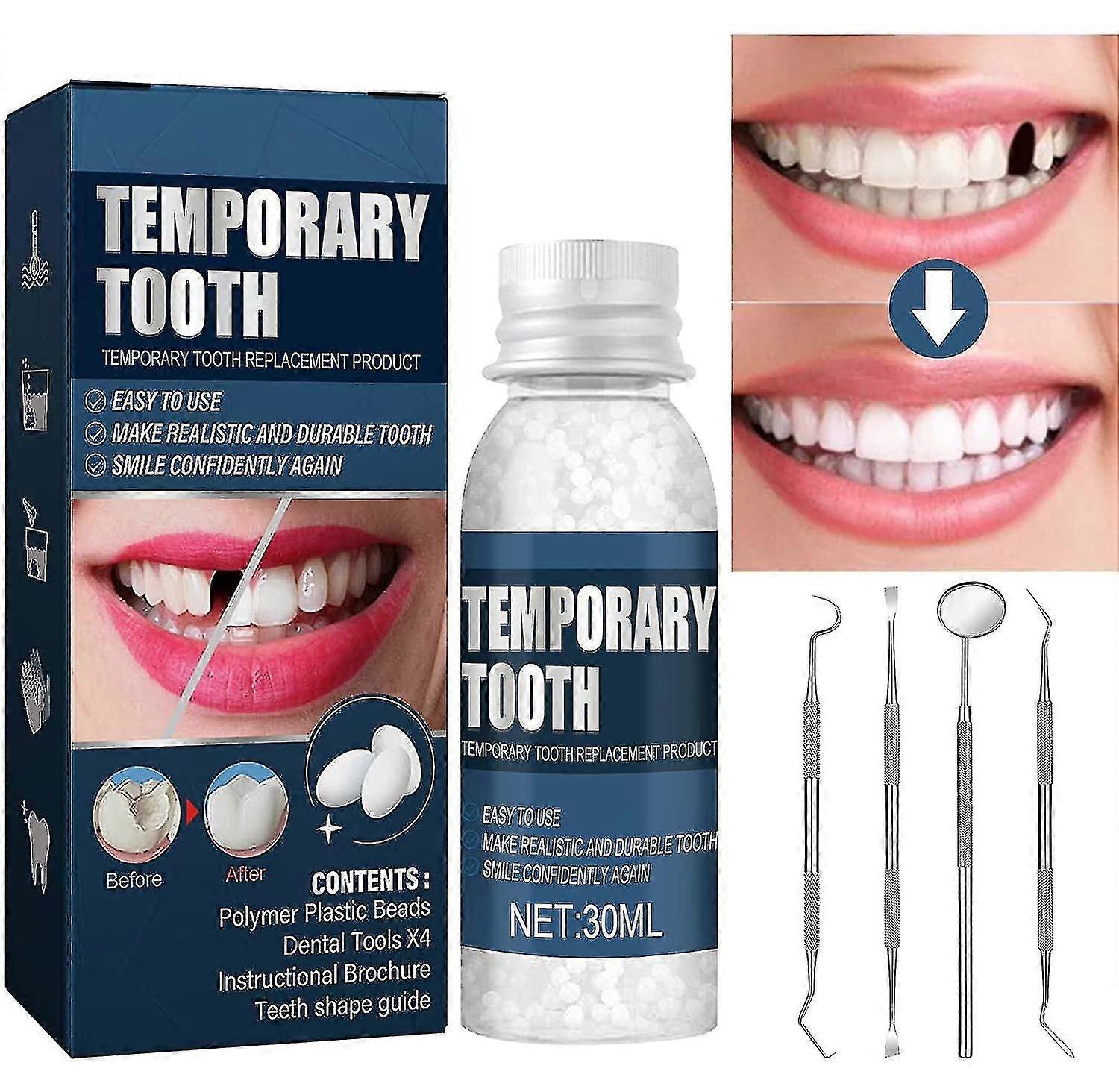 Tooth Repair Kit, Temporary Teeth Filling Repair Kit, Fixing The Missing And Broken Tooth Replacements Restore Your Smile