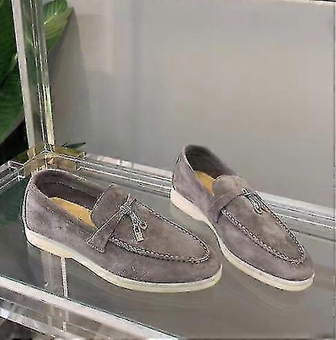 Chaussures de marche d'été pour femmes, mocassins en daim, style décontracté, avec bonnet, confortables, à semelle souple, plates, grande taille