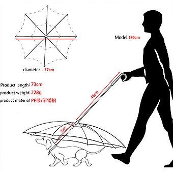 SUJI Pet Umbrella with Leash for Pet Dog(for Small and Medium-Sized Dogs)