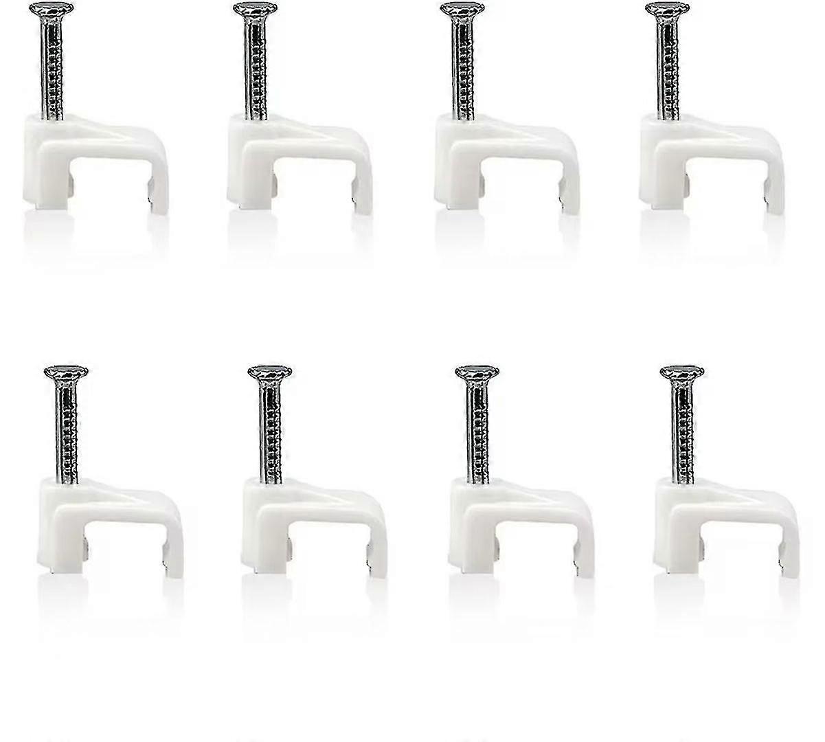 Cable Attachment Wall For Nailing For Electric Cables Network Cables Earth Cable Telephone Cable (100pcs, White)