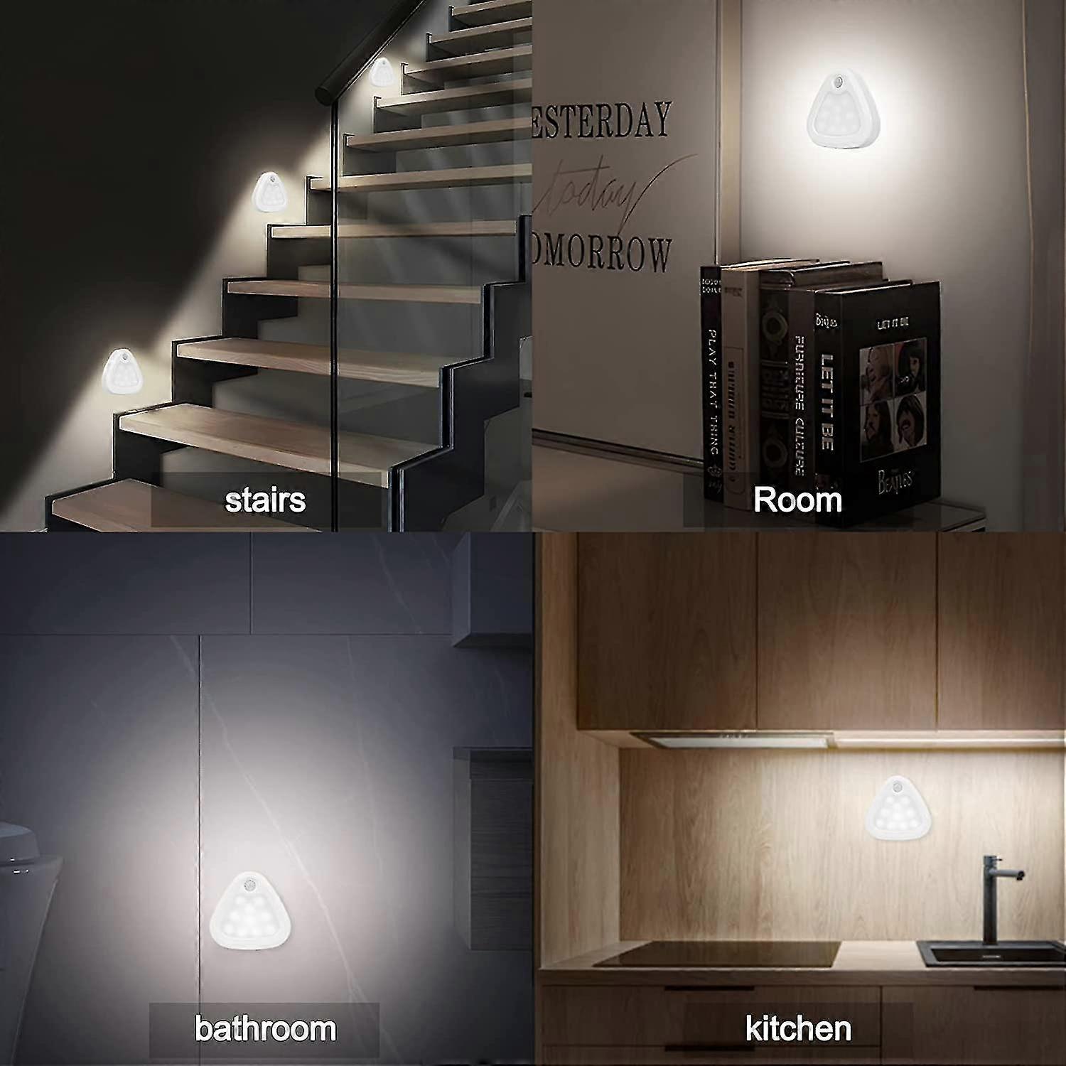 Automatic Led Night Light, Motion Sensor Led Lamp, With Magnetic Adhesive Strip For Bedrooms, Stairs, Hallway (battery Not Includes) White Light