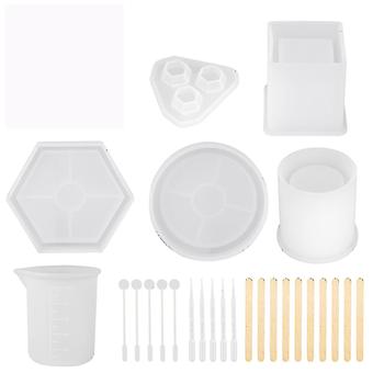 Kit DIY Moule à Tasse En Silicone - 2 Moules + 1 Agitateur - Pour Bougies, Résine, Projets Créatifs