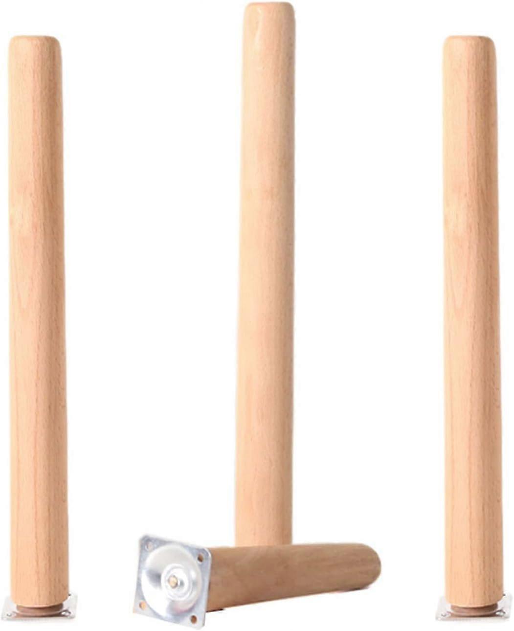 CWYP-043 Set of 4 Solid Beech Wood Straight Furniture Legs, M8 Thread Tapered Replacement Sofa Table Chair Legs Furniture Feet, for Chair Couch Table 