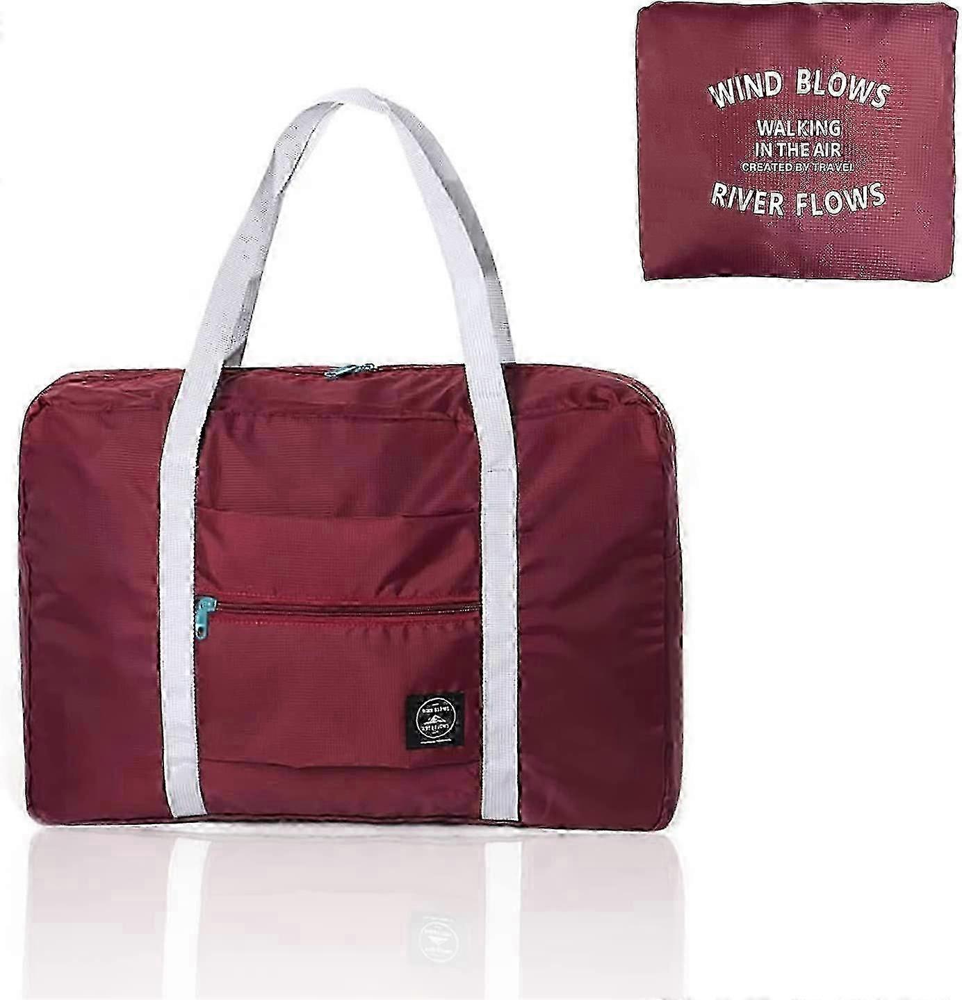 1-osainen tummansininen pakattava matkalaukku, matkatavarasäilytyslaukku, urheilu- ja kuntoilumatkatavaraviini punainen