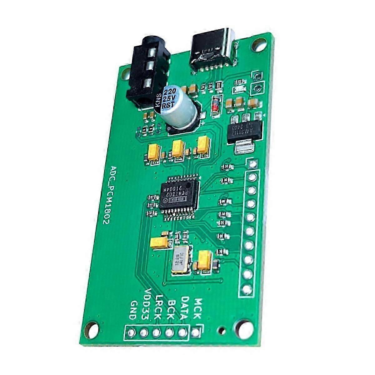 PCM1802 Audio ADC Module, 3.5mm AUX Stereo Analog to I2S Signal Converter Recording Equipment Decod