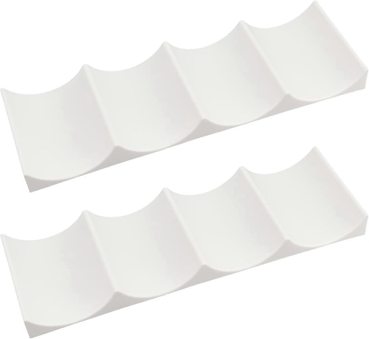2pcs Plastic Wine Rack Display Mat Wine Rack Countertop Holder Plastic Stackable Wine Bottle Display Mat Wine Holder Storage Organizer White for Wine