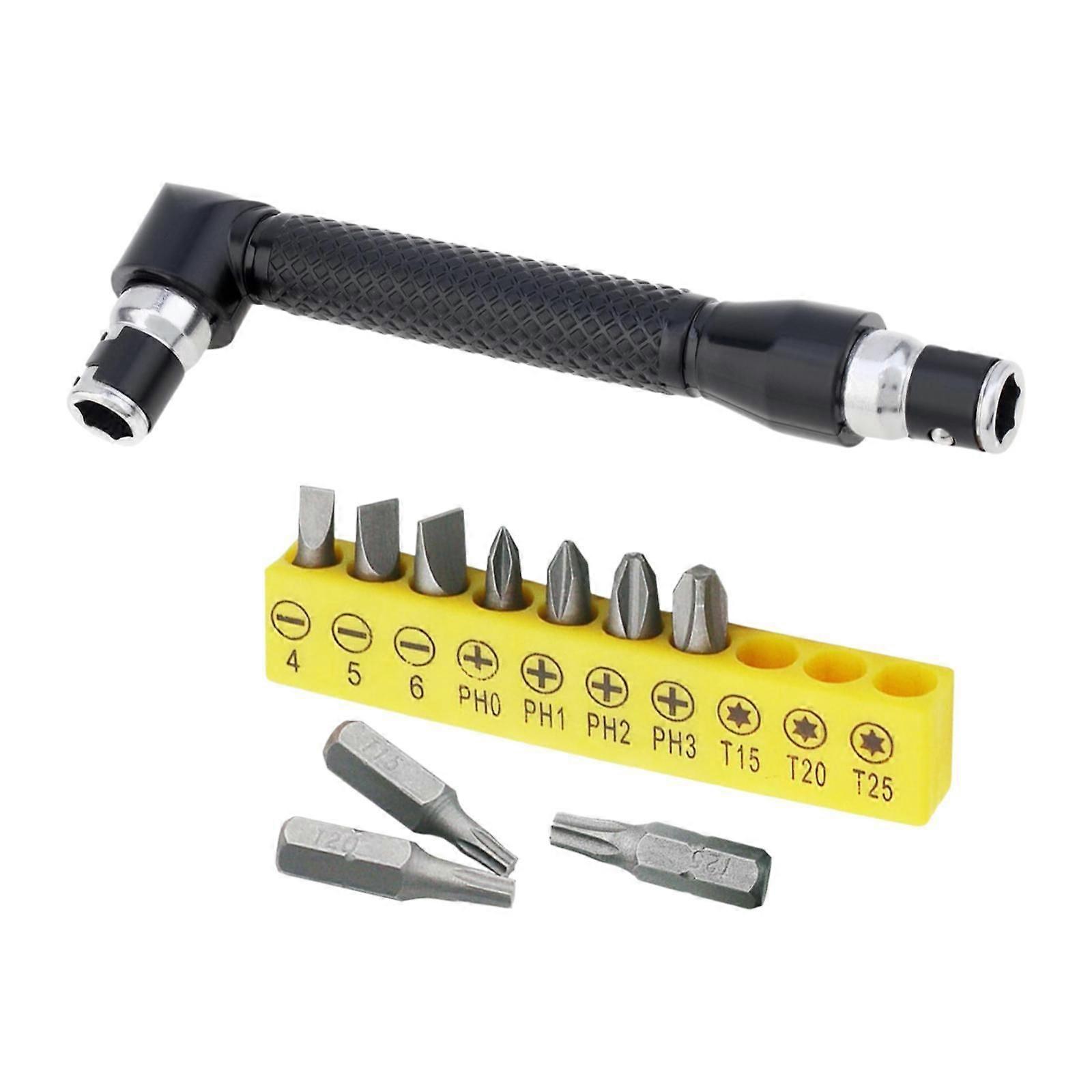1/4 inch Hex Socket Wrench Premium with 10Pcs Various Angled Screwdriver Bit