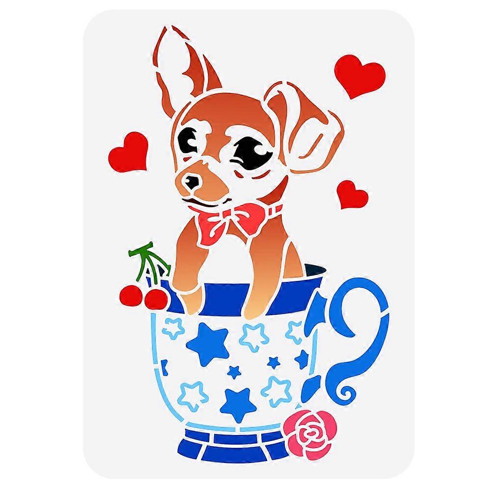 1pc Plastic Drawing Painting Stencils Templates for Painting on Scrapbook Fabric Tiles Floor Furniture Wood Rectangle Dog Bone Pattern 29.7x21cm