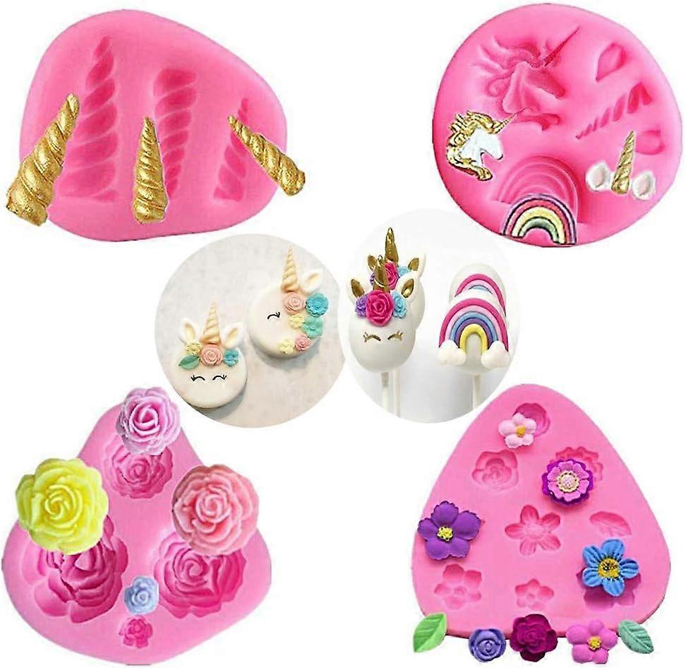 Unicorn, Shape, Ears, Horn, Flowers, Leaf