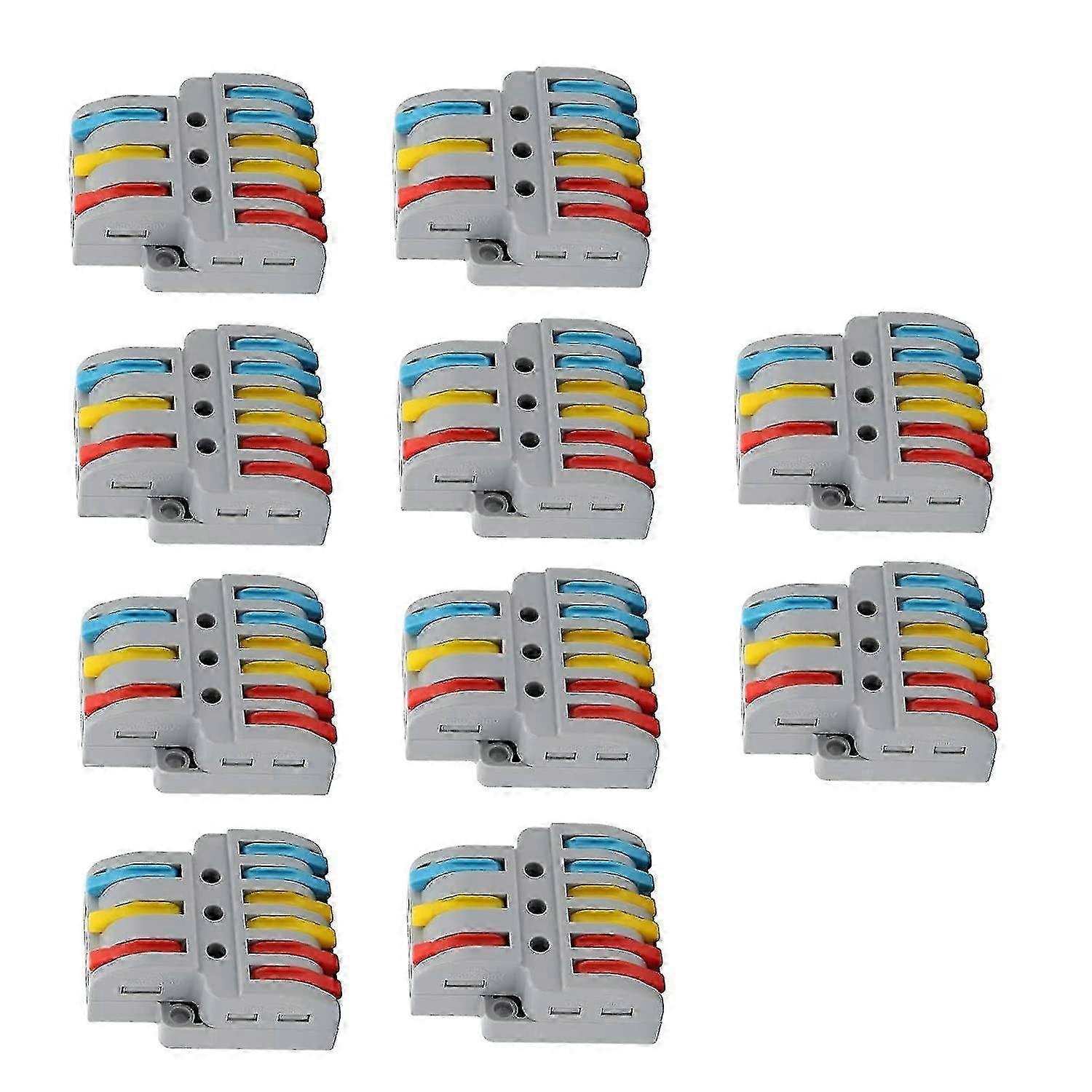 10pcs Wire Block Clamp Terminal, 3in6out Quick Wiring Electrical Connectors, Impact Resistant Lt633 For Wire Spice Home