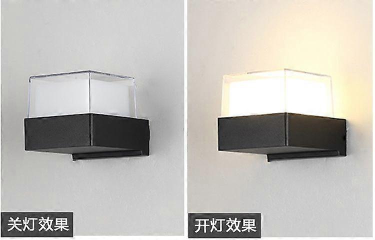 LED Double Head Waterproof Acrylic Wall Light (True White)  Square (single head) 5w