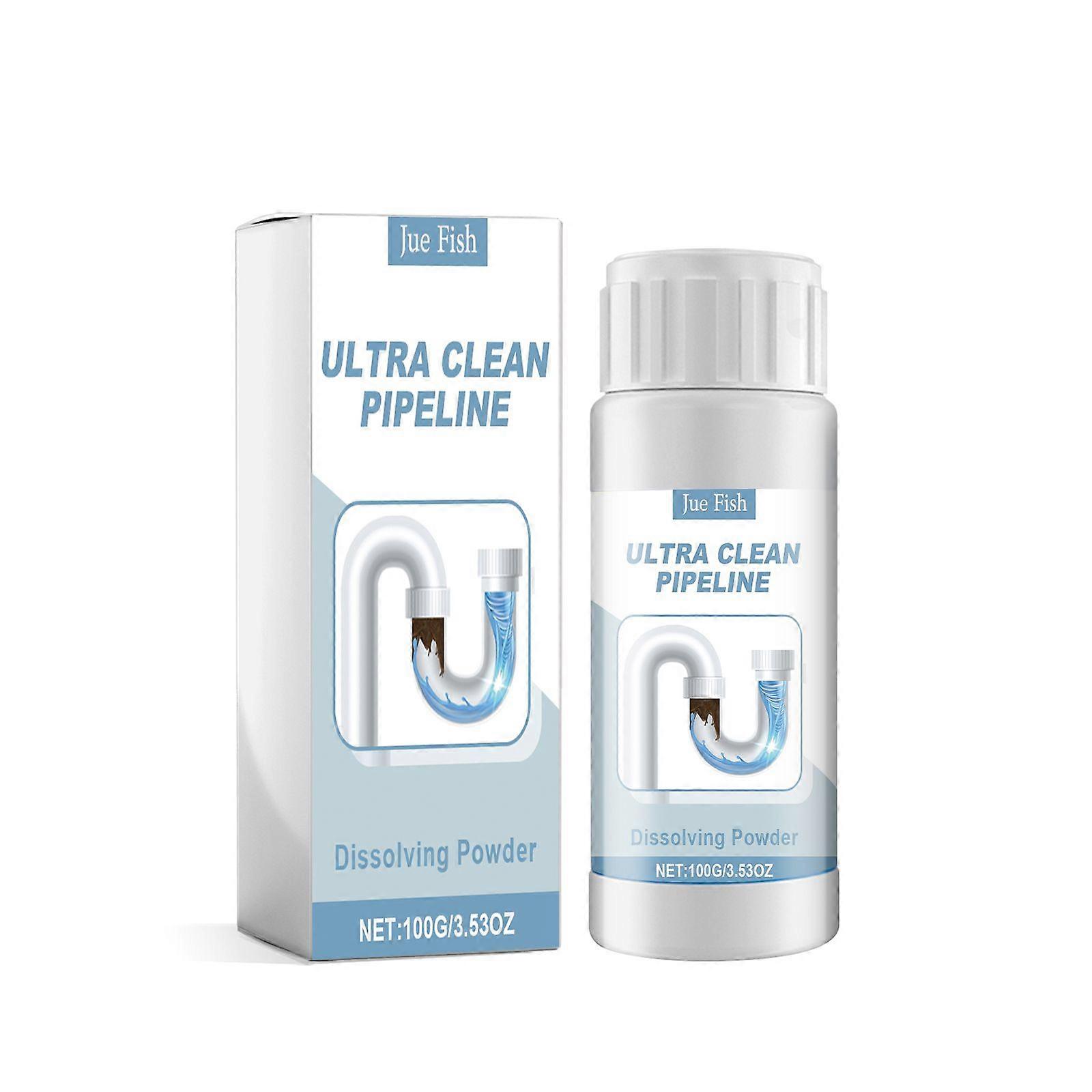Ultra Clean Pipeline Dissolving Powder - Fast-Acting Drain Cleaner for Kitchen, Bathroom & Toilet Blockages | Powerful Formula Removes Odor, Grease, H
