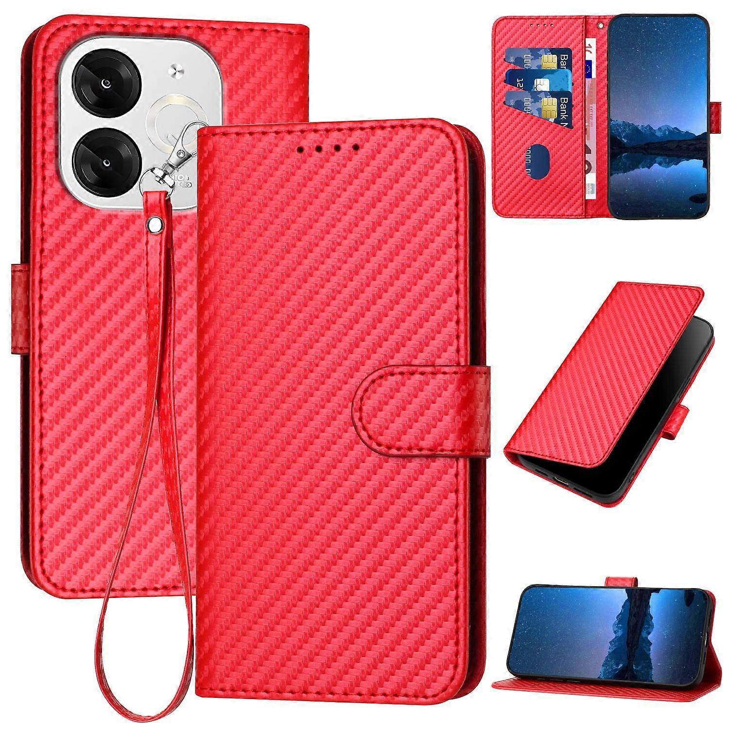 Carbon Fiber Leather Case For Itel A80