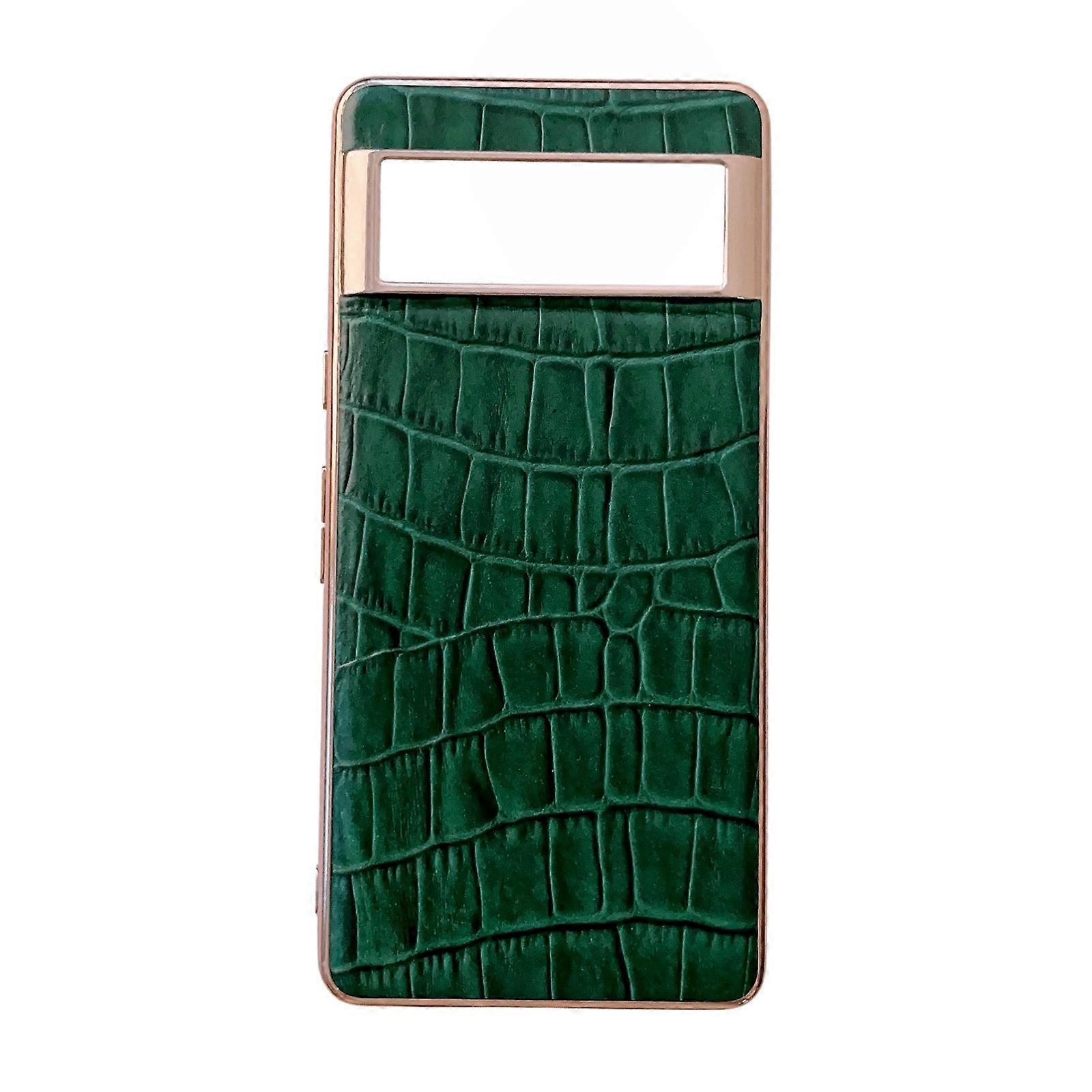 For Google Pixel 6 Crocodile Texture Leather Electroplating Phone Case