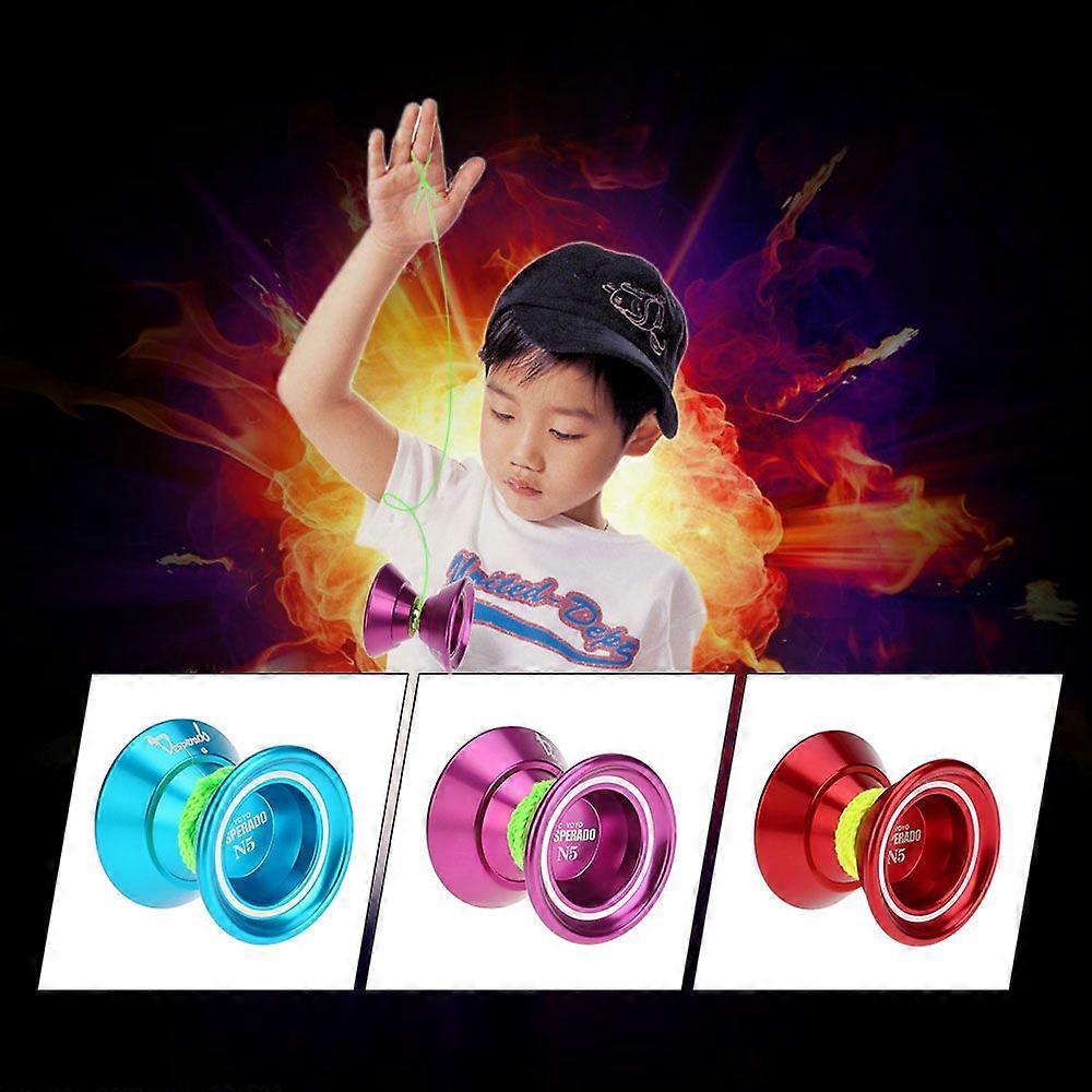 Professional Magic Yoyo N5 Desperado Aluminum Alloy Metal Yoyo 8 Ball KK Bearing with Spinning String for Kids Purple