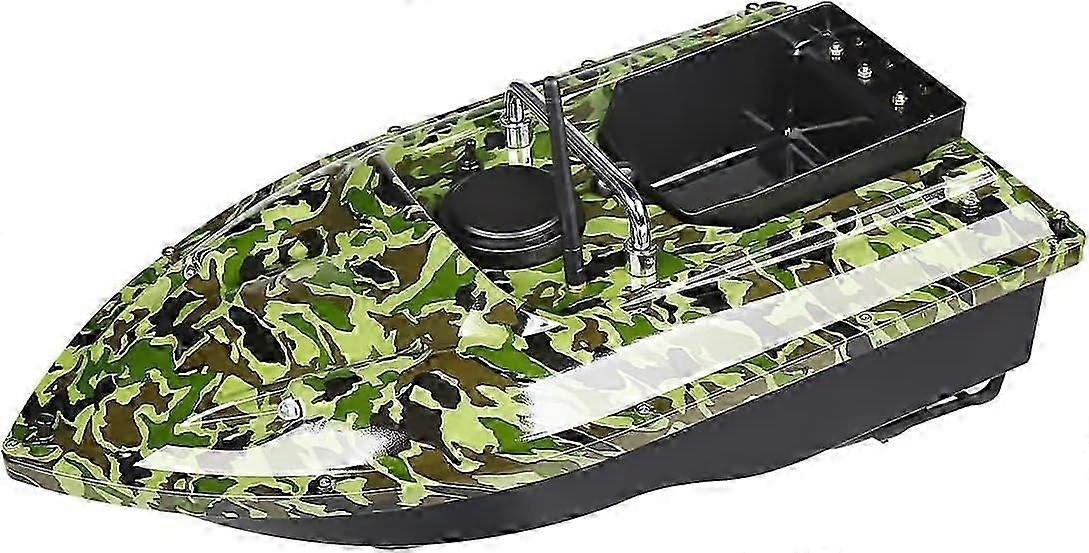 Bateau Appât Télécommandé 500M - Double Moteurs, Batterie 5200mAh | Pour Pêche à La Carpe, Camouflage