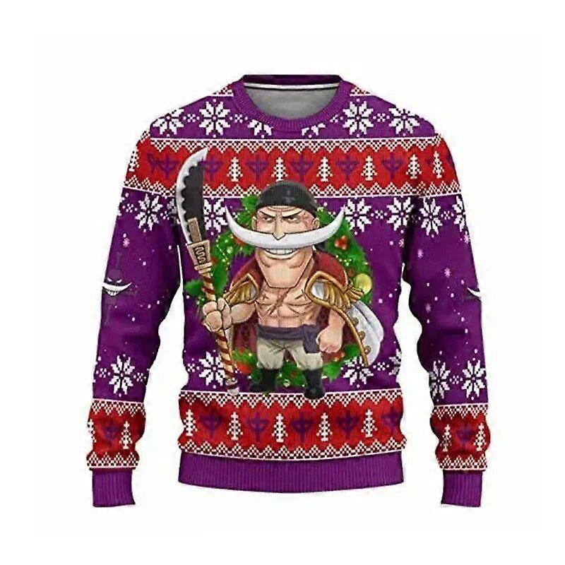 2023 Ny forårs- og efterårsmode Mænds julepullover julerensdyr 3D-print O-hals sweater par kjole feriedel