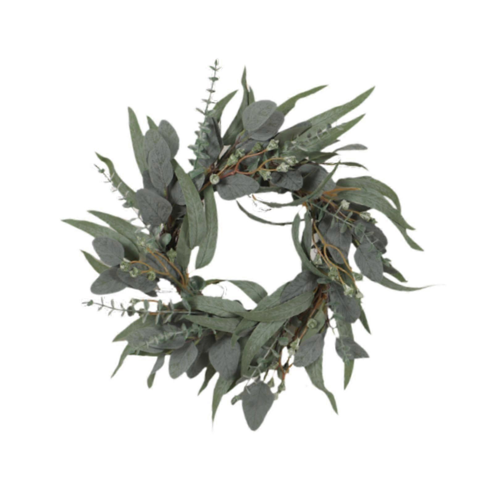 Artificial Eucalyptus Leaf Wreath Hanging Ornament for Spring Indoor