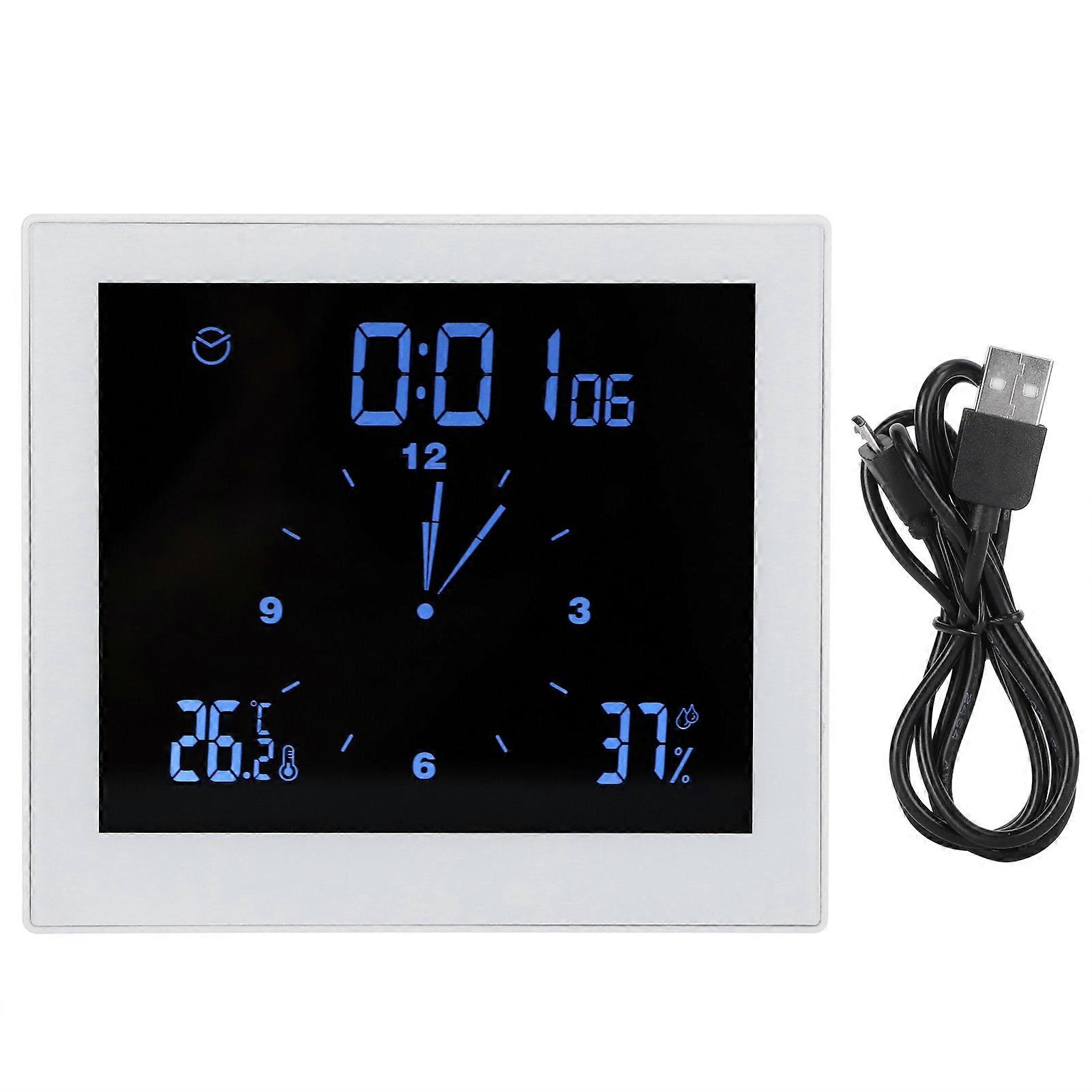 Digital Alarm Temperature Humidity Display Clock Indoor Table Timer Multifunctional for Household Office Decoration TS-WP10