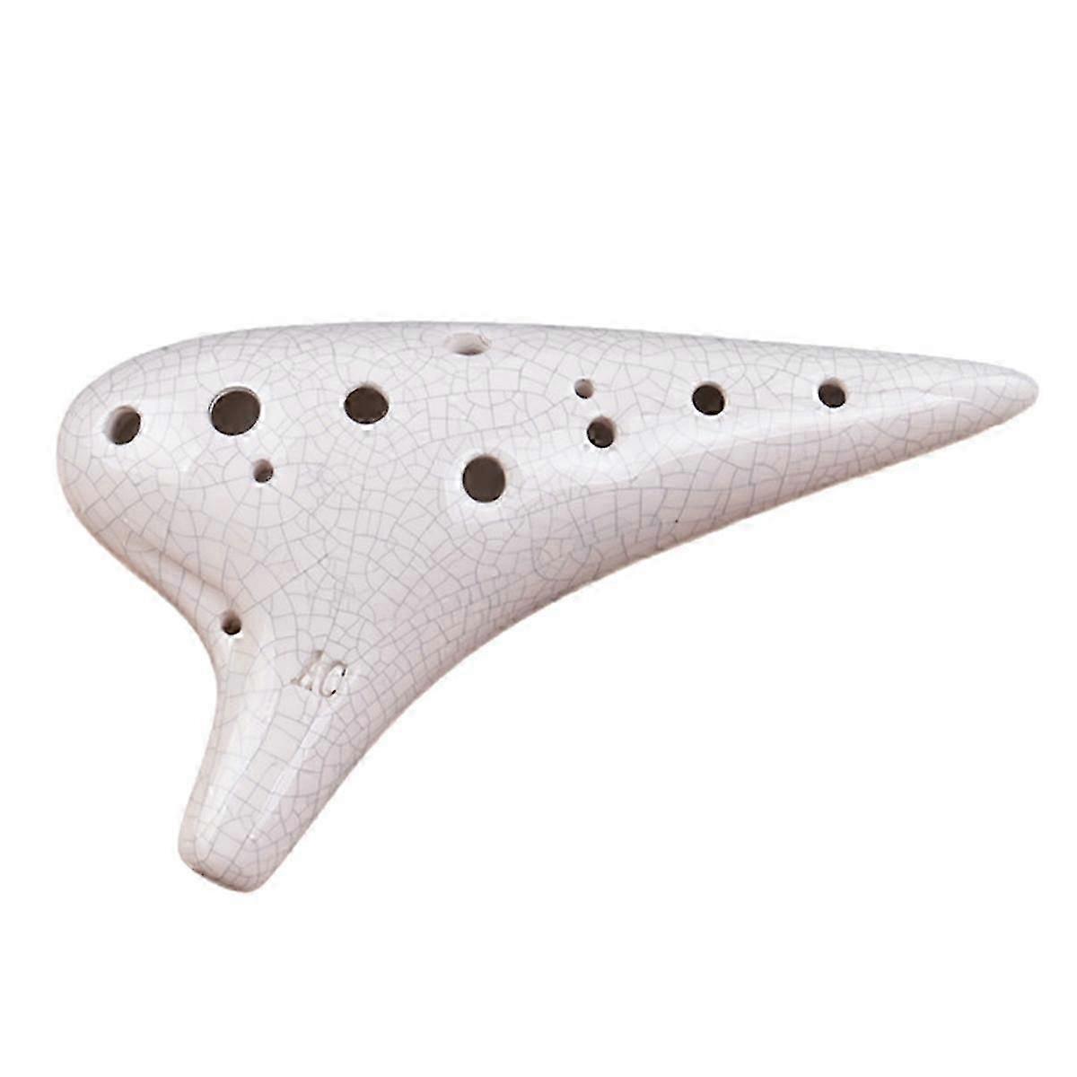 Performance Type 12 Hole Ocarina, Made of Ceramic, Accurate Tone, 12 Hole Ocarina Suitable for Beginners White