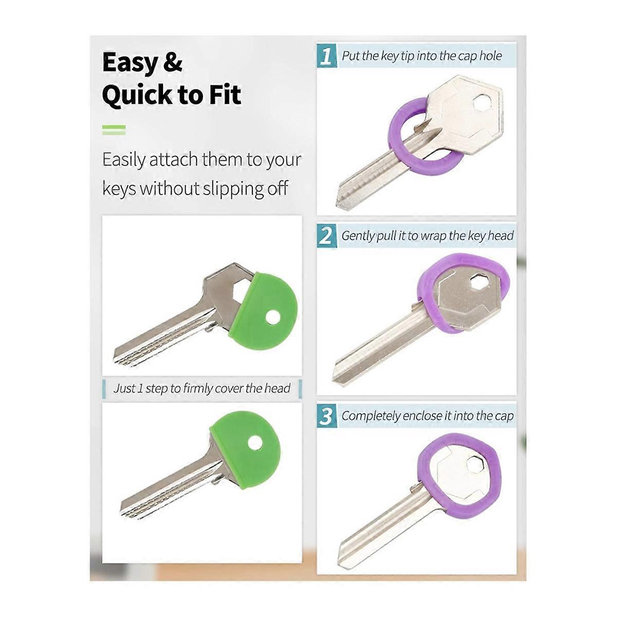 80 Pieces Key Color Covers Key Caps Tags Covers Set Key Identifier ...