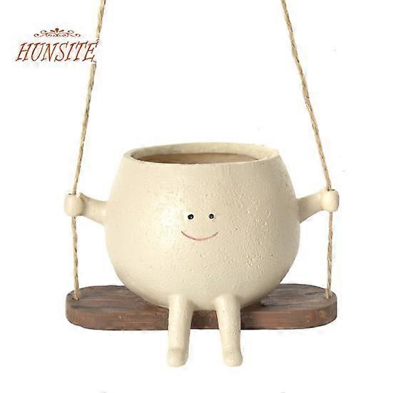 Cute Face Design Swing Plant Pot, Versatile Hanging Planter