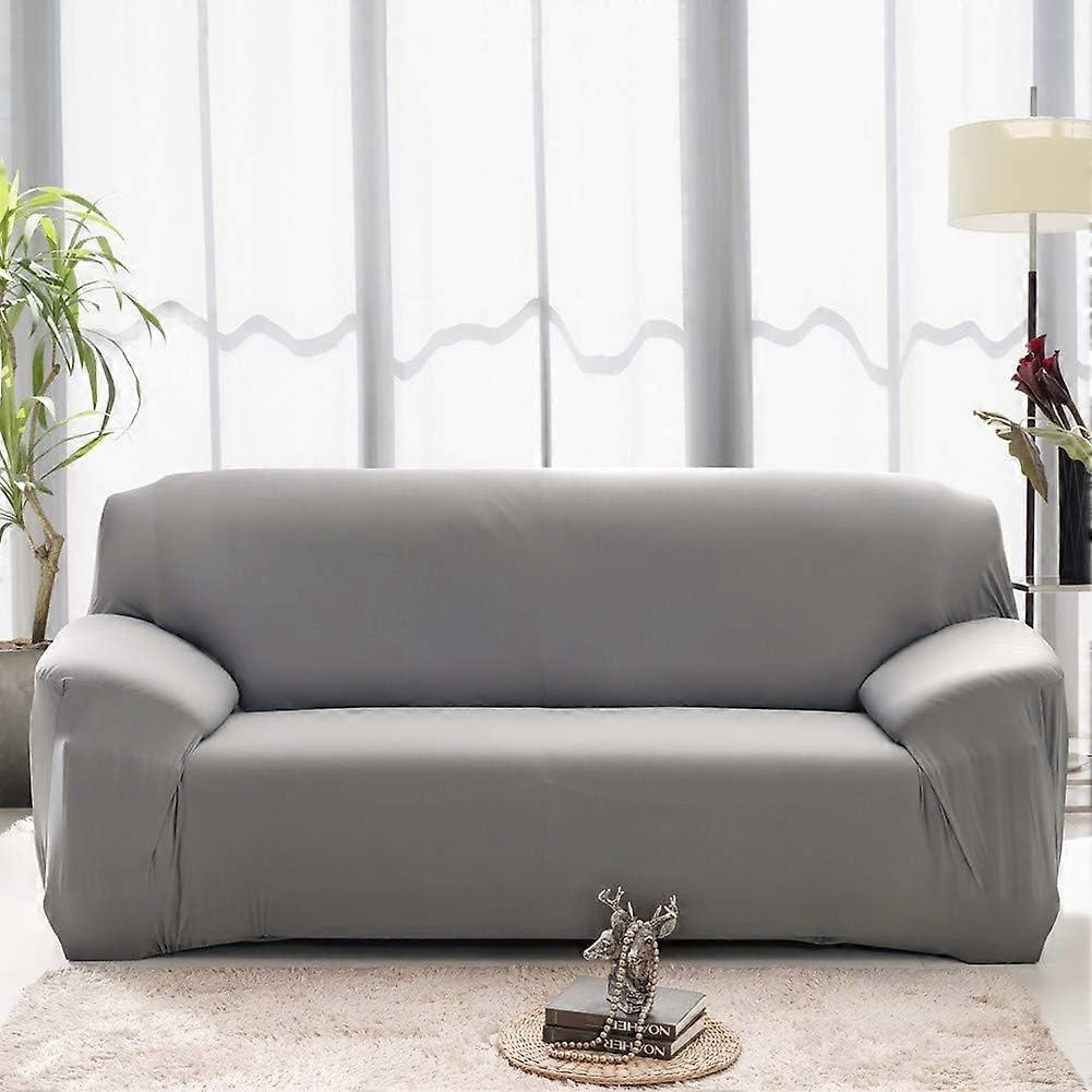 Protects Furniture From Daily Spills, Stretch Fabric Sofa Cover, Universal Fit Most Sofas, Easy Machine Wash, Elastic Fabric Soft, Gray Line, 2 Seats