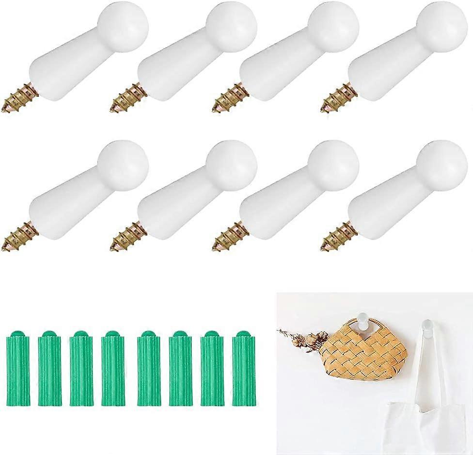 Solid Wood Easy Install Multi-Functional Unique Design Screw Wall Hooks Stable Durable Home Storage Organizer