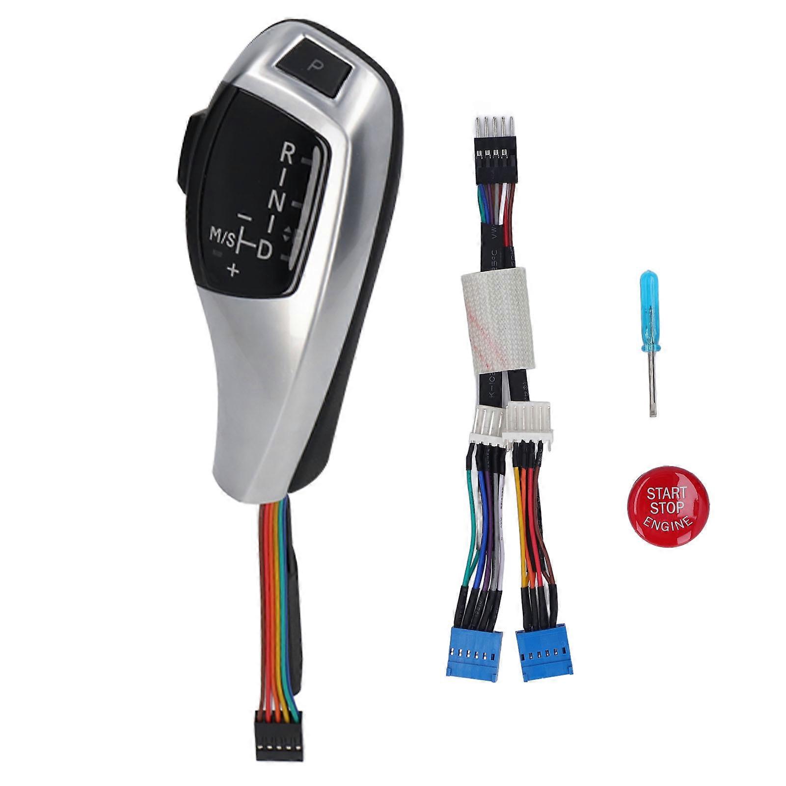 LED Shift Knob com botão de partida do motor para a série F estilo Gear Shift handball para E81 E82 E84 E87 E88 E89 LHD Car Electrosilvering