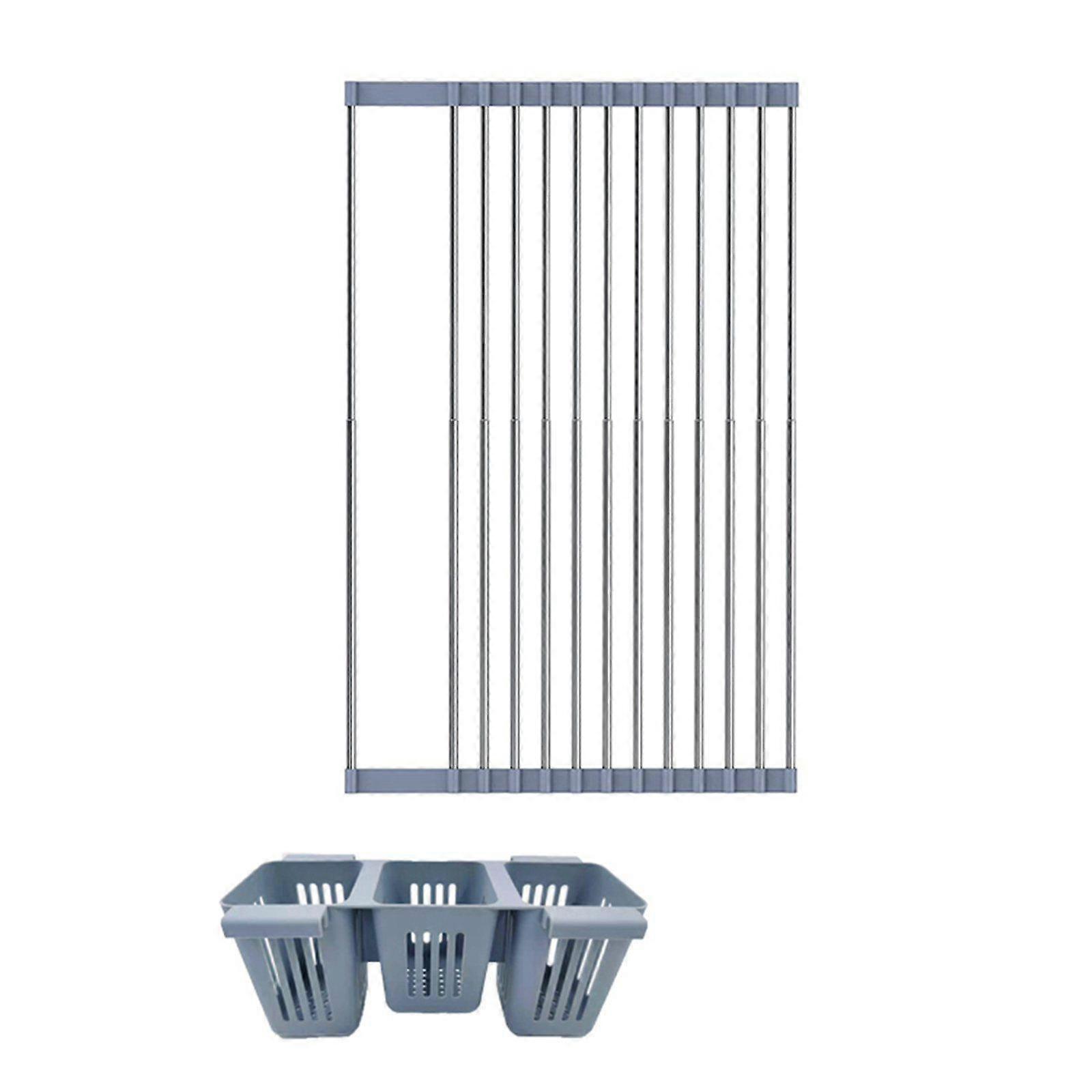 Expandable Dish Drying Rack Rolling Rack Dish Drainer for Kitchen Rolling Dish