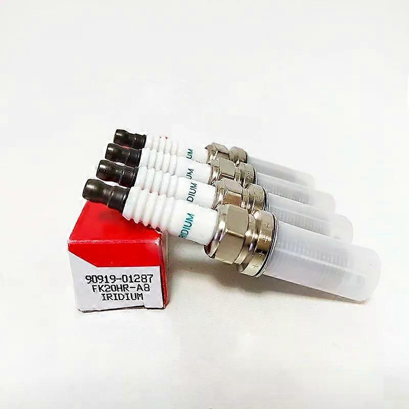 90919-01287 4/10PCS FK20HR-A8 Dual Iridium Spark Plug compatible for Toyato 4Runner Prado Highlander Rav4 Avalon FJ 9091901287