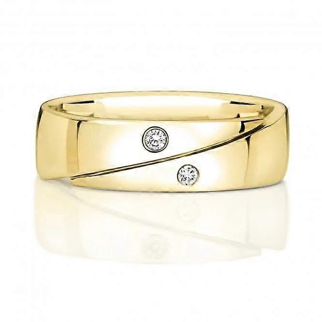 Wedding Band 9ct Diamond Band Crossover 5.9mm Ring RD715