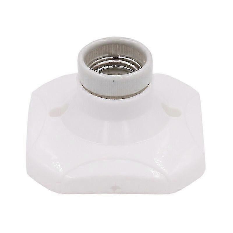 E27 LED Bulb Socket with Ceramic Base & Flame Retardant Shell - White Wall/Ceiling Lighting Fixture for Hallway, Balcony