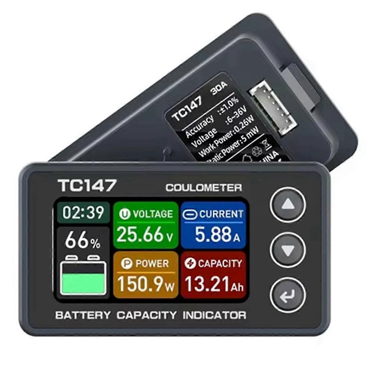 TC147 High-Precision Color Screen Coulomb Meter, Battery Voltage