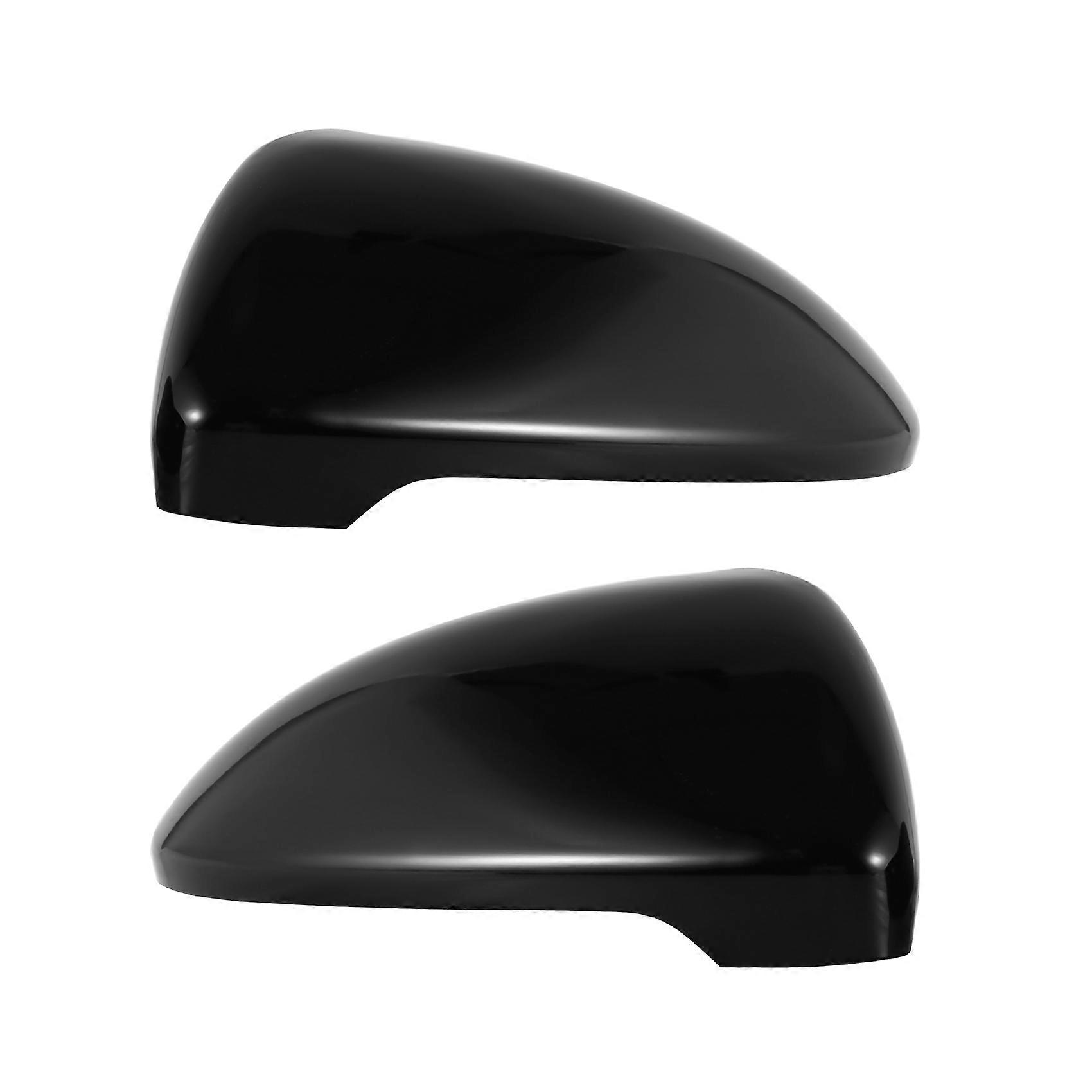 2 Pieces Side Wing Caps Bright Black Rear View Mirror Cover
