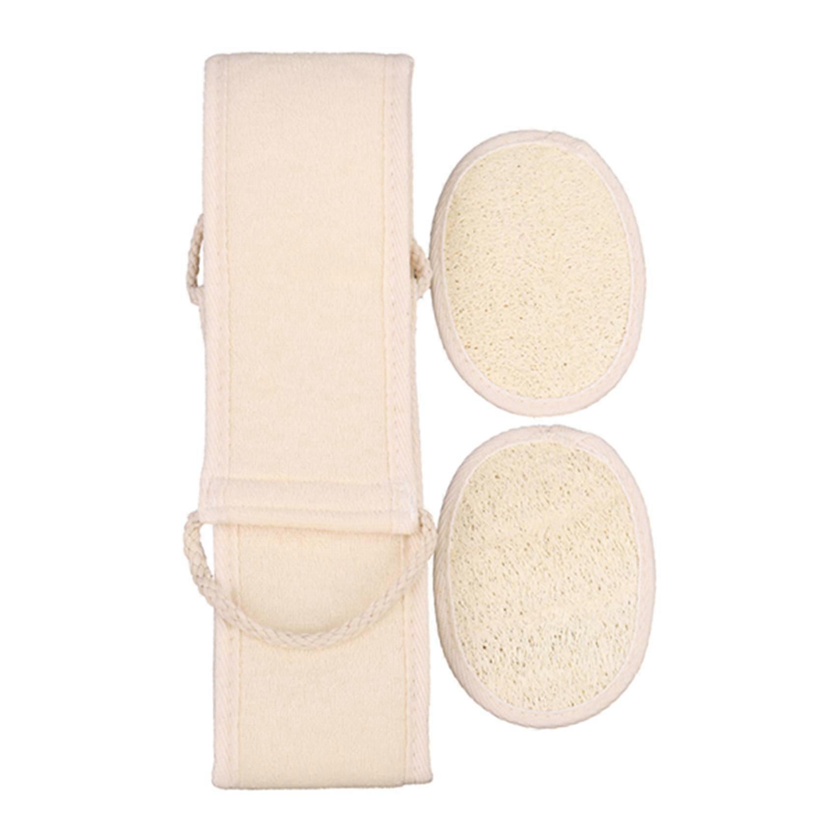 Loofah Exfoliating Back, Double Side Scrubbing Strap (3 pcs a set)