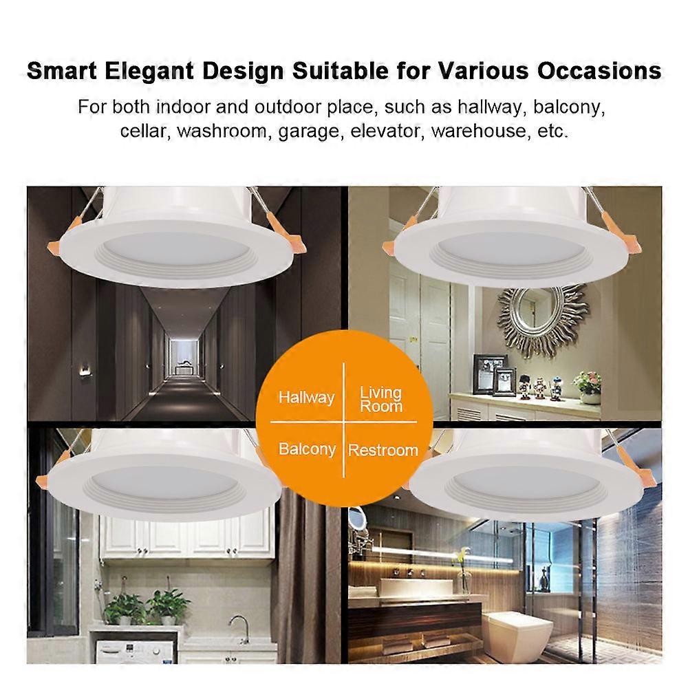 3-inch 7W Induction Lamp LED Motion Sensor Downlight Ceiling Light for Home Office Hallway Balcony Washroom Elevator Warehouse Garage Use
