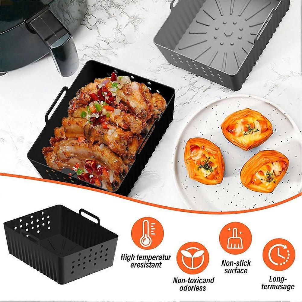 2PCS Air Fryer Silicone Liners for Ninjia SL400UK/SL401 Black