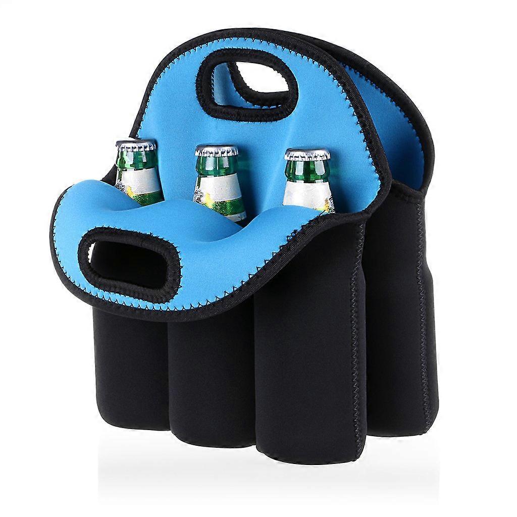 6 Pack Insulated Neoprene Bottle Case Tote Carrier for Travel Bottle Holder