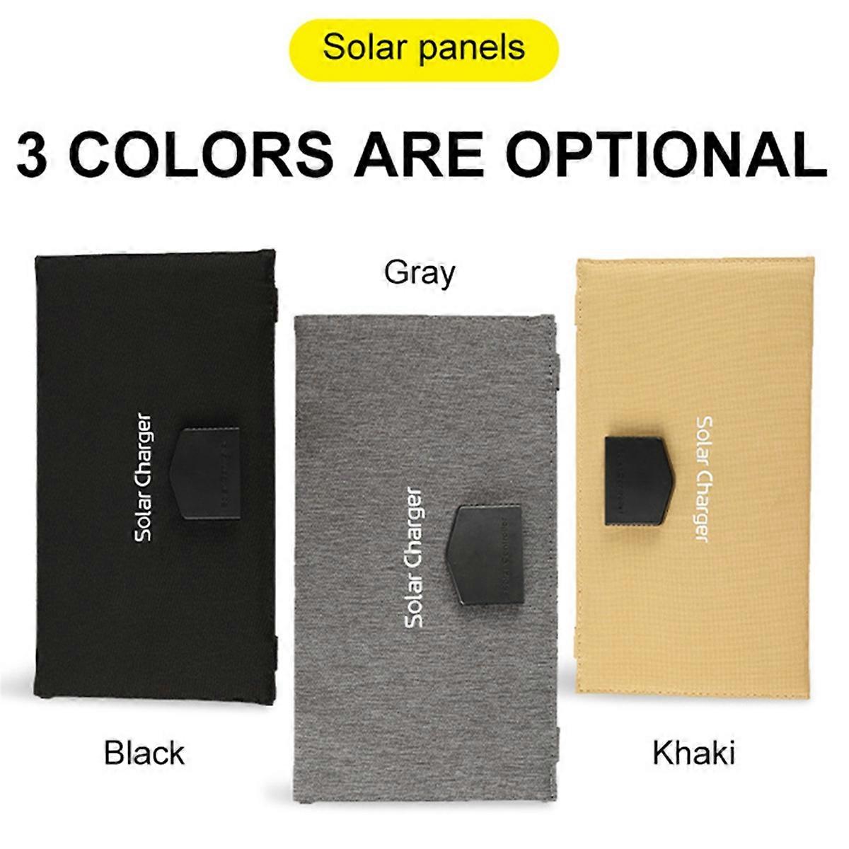 60W 18V Folding Solar Panel Charger Power Generator for Outdoor Black