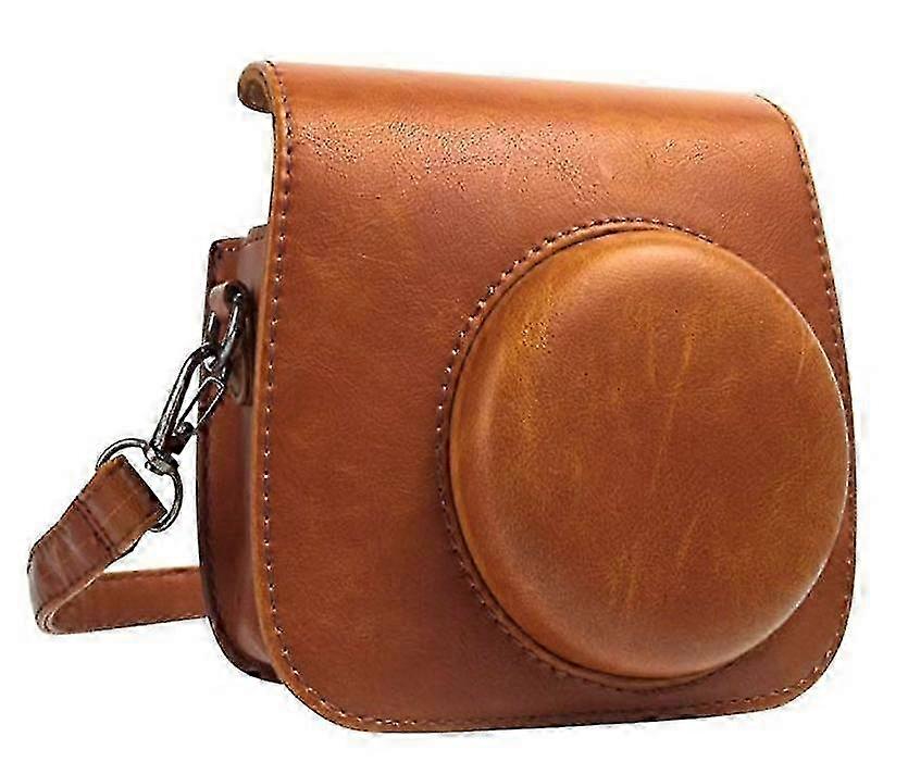 Instax Mini 12 Camera Case - Protective Smooth Pu Leather Pouch with Shoulder Strap and Built-in Pocket