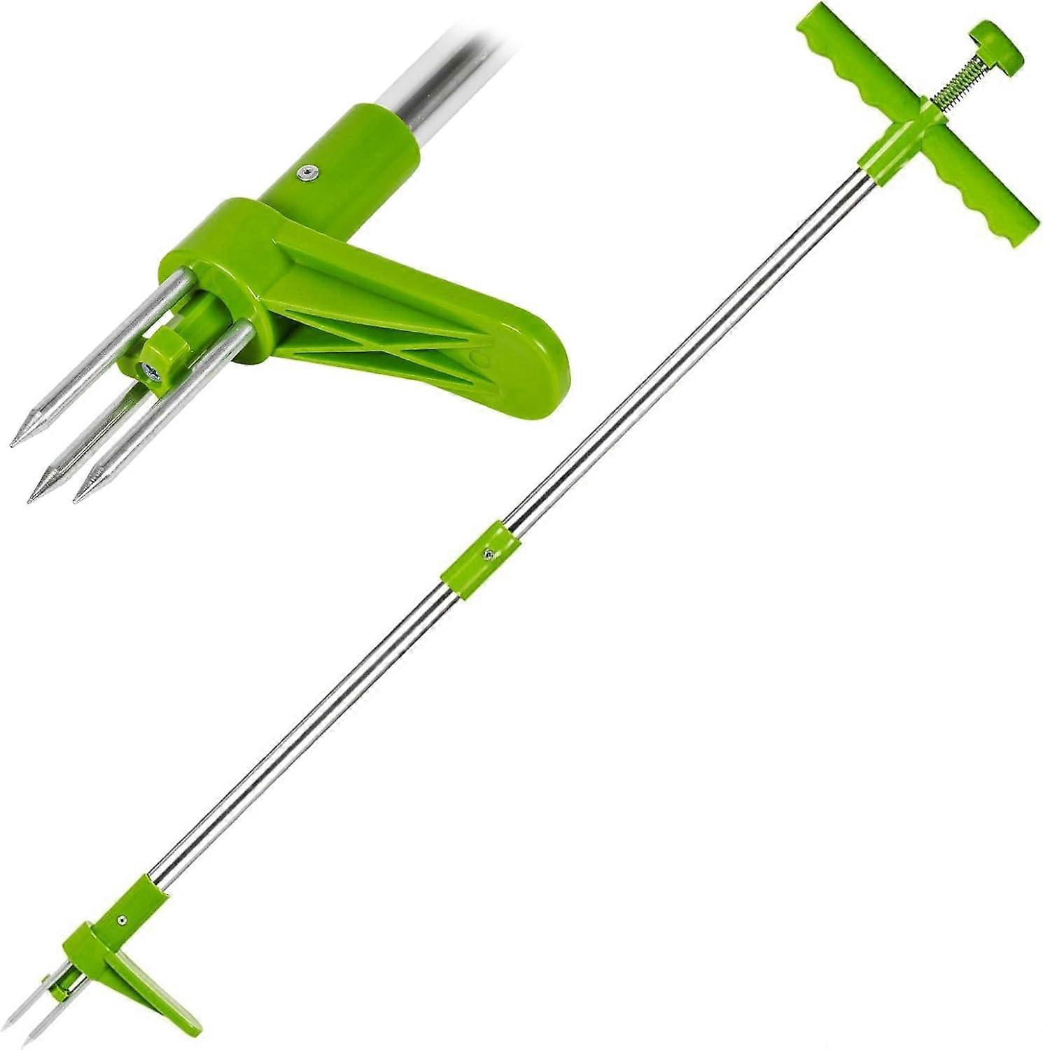 Stand-Up Weed Puller, Spring-Loaded Root Remover, Lawn Maintenance Tool